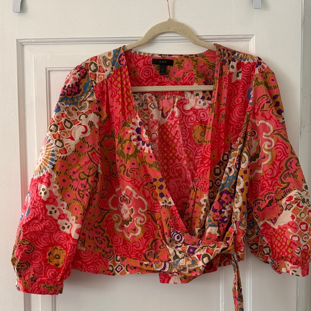 J Crew Wrap Blouse